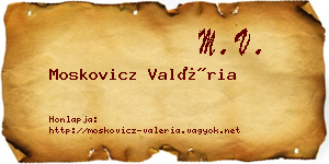 Moskovicz Valéria névjegykártya
